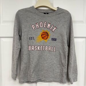 NWT Phoenix Suns Overpass Thermal Shirt Kids 10/12 Gray Long Sleeve NBA Apparel